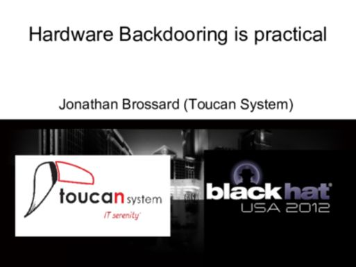 Blackhat USA 2012 Hardware Backdooring is Practical